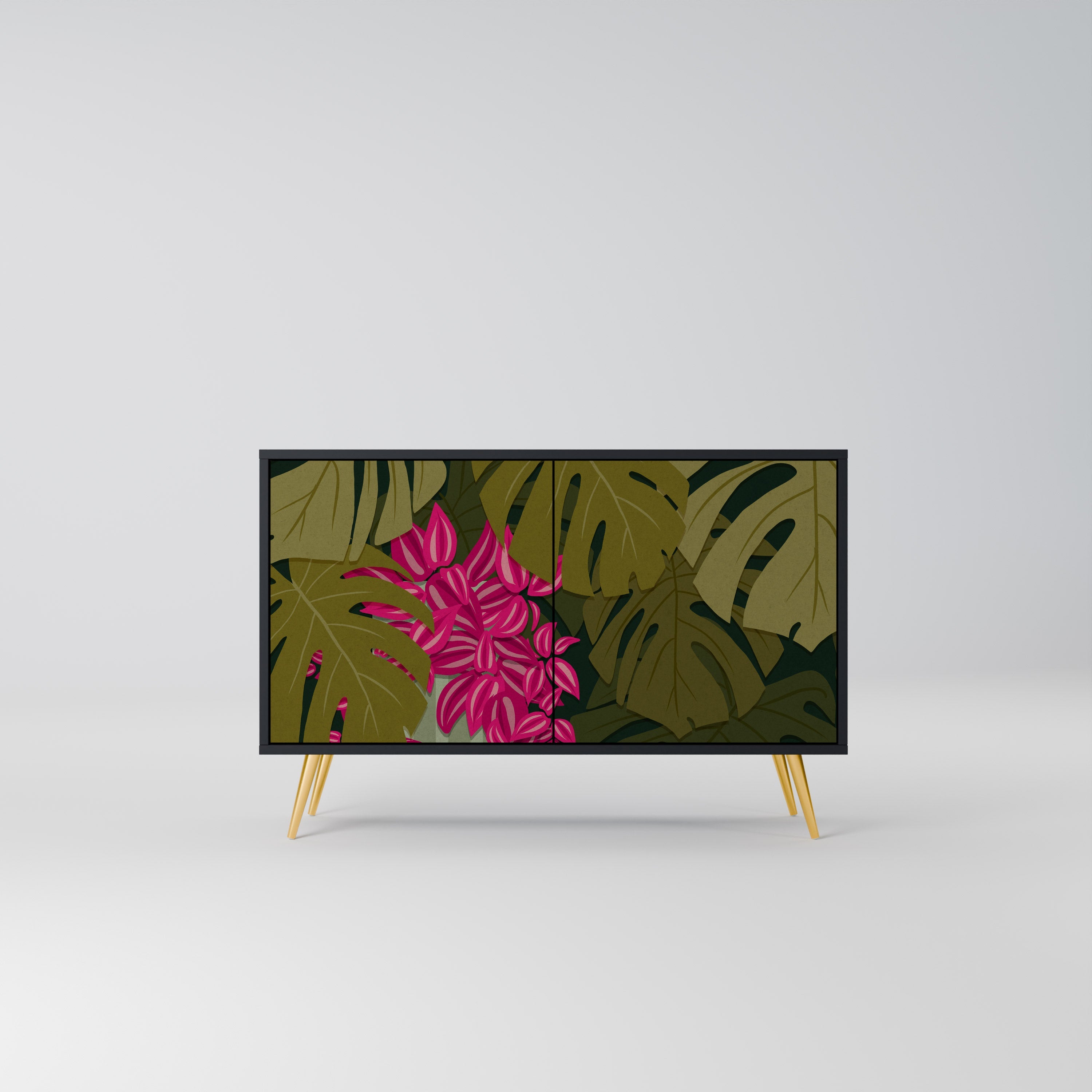 TROPICAL BEAUTY Sideboard mit 2 Türen in Schwarz