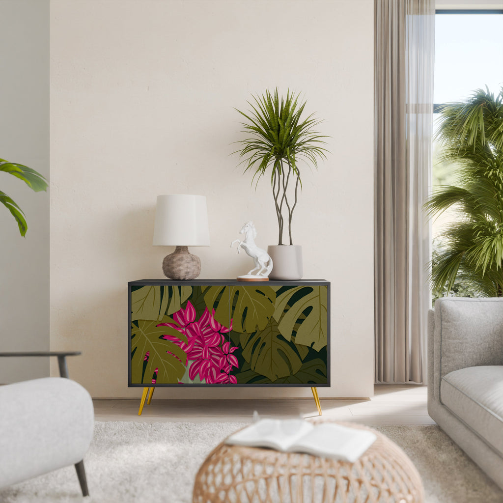 TROPICAL BEAUTY Sideboard mit 2 Türen in Schwarz