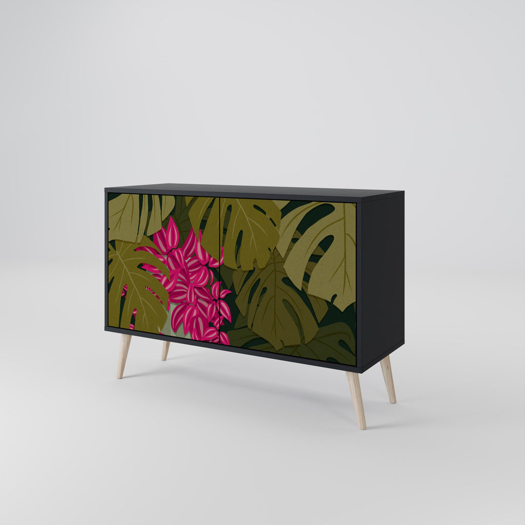 TROPICAL BEAUTY Sideboard mit 2 Türen in Schwarz