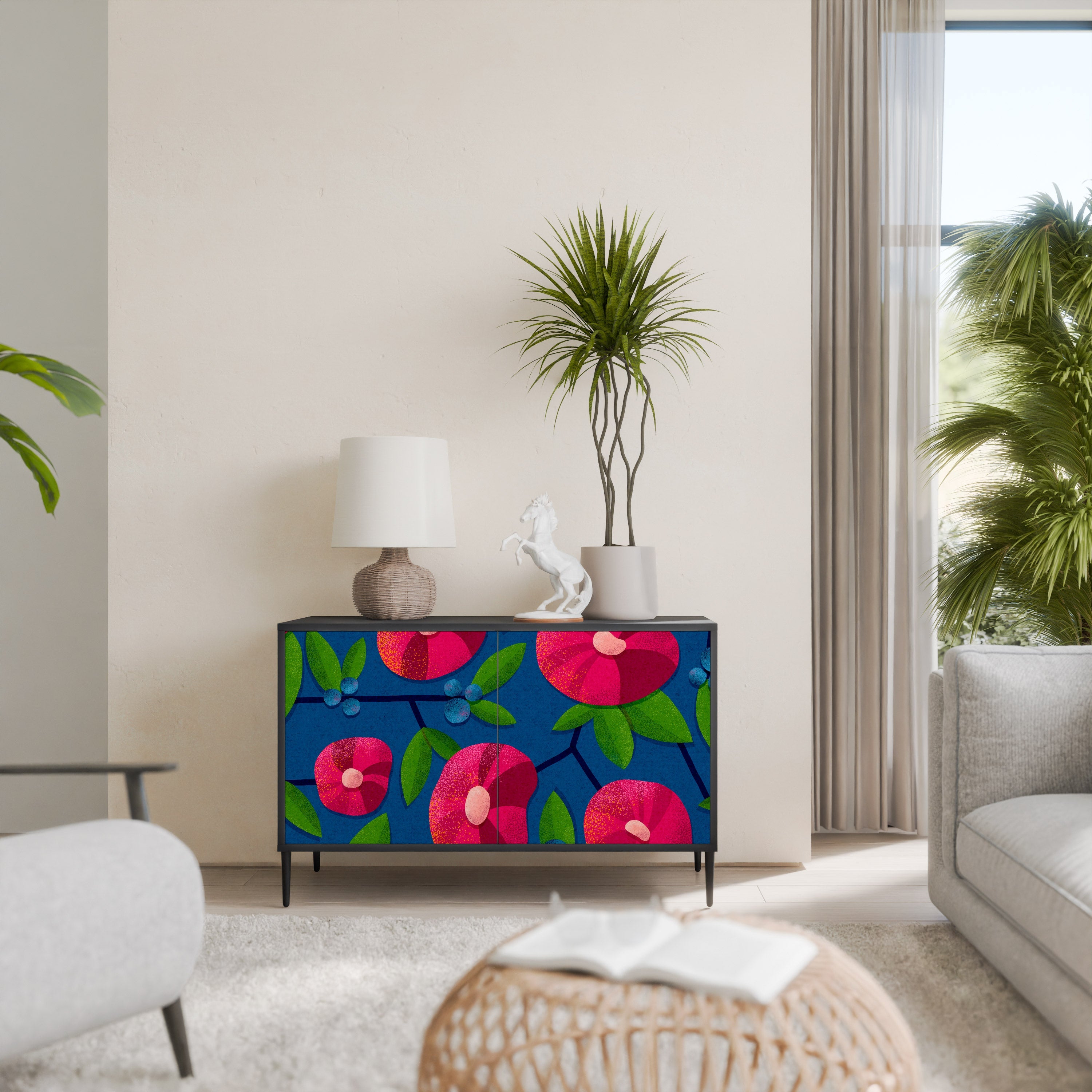 SPRING THOUGHTS Sideboard mit 2 Türen in Schwarz