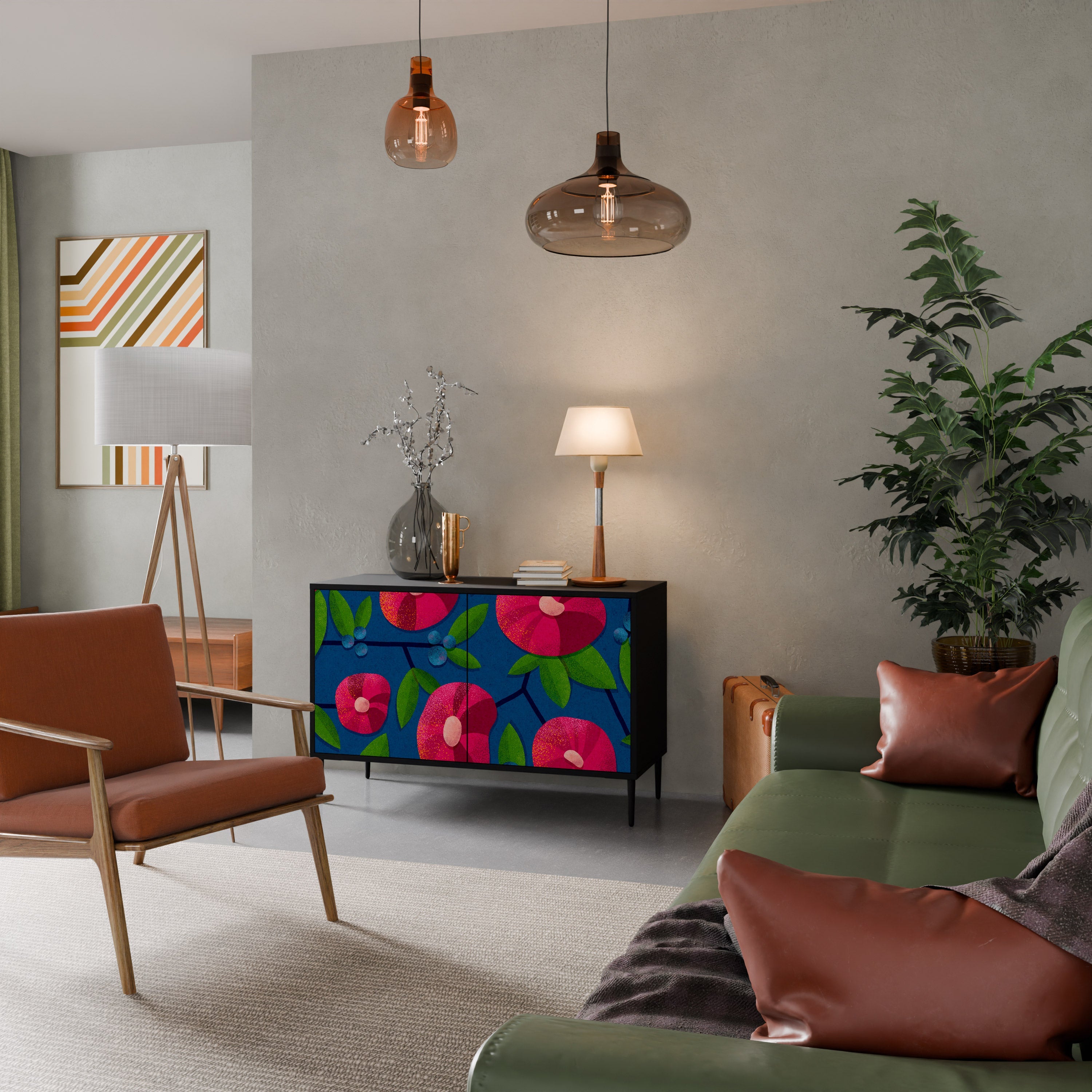 SPRING THOUGHTS Sideboard mit 2 Türen in Schwarz