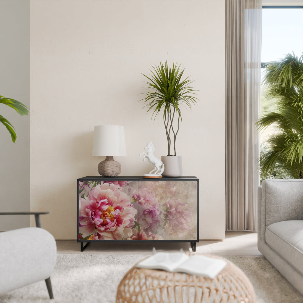 PEONY WHISPER 2-Door Sideboard in Black Finish