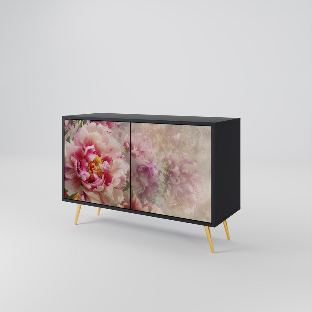 PEONY WHISPER 2-Door Sideboard in Black Finish