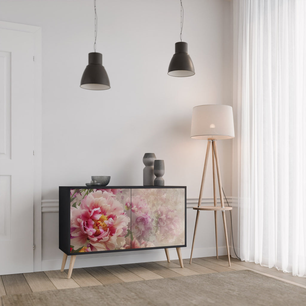 PEONY WHISPER 2-Door Sideboard in Black Finish