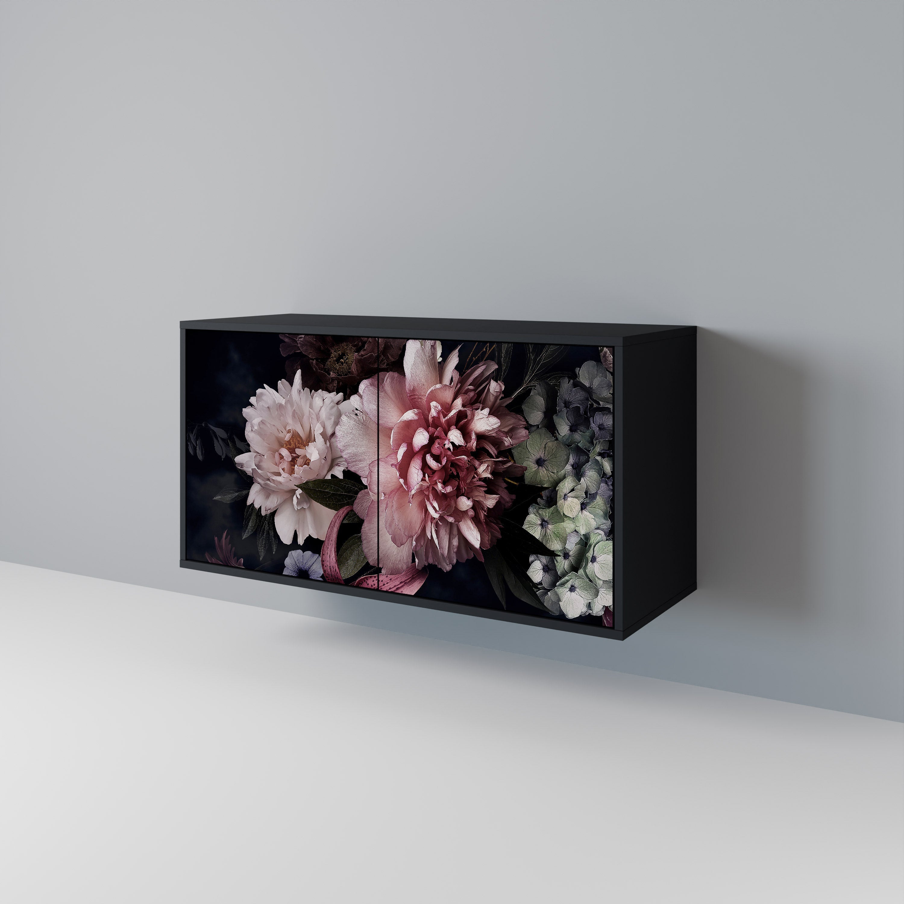 PURE BLOSSOM Sideboard mit 2 Türen in Schwarz
