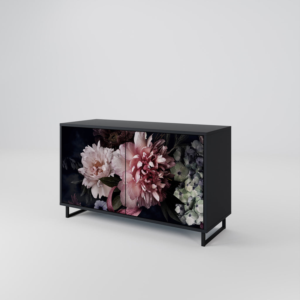 PURE BLOSSOM Sideboard mit 2 Türen in Schwarz