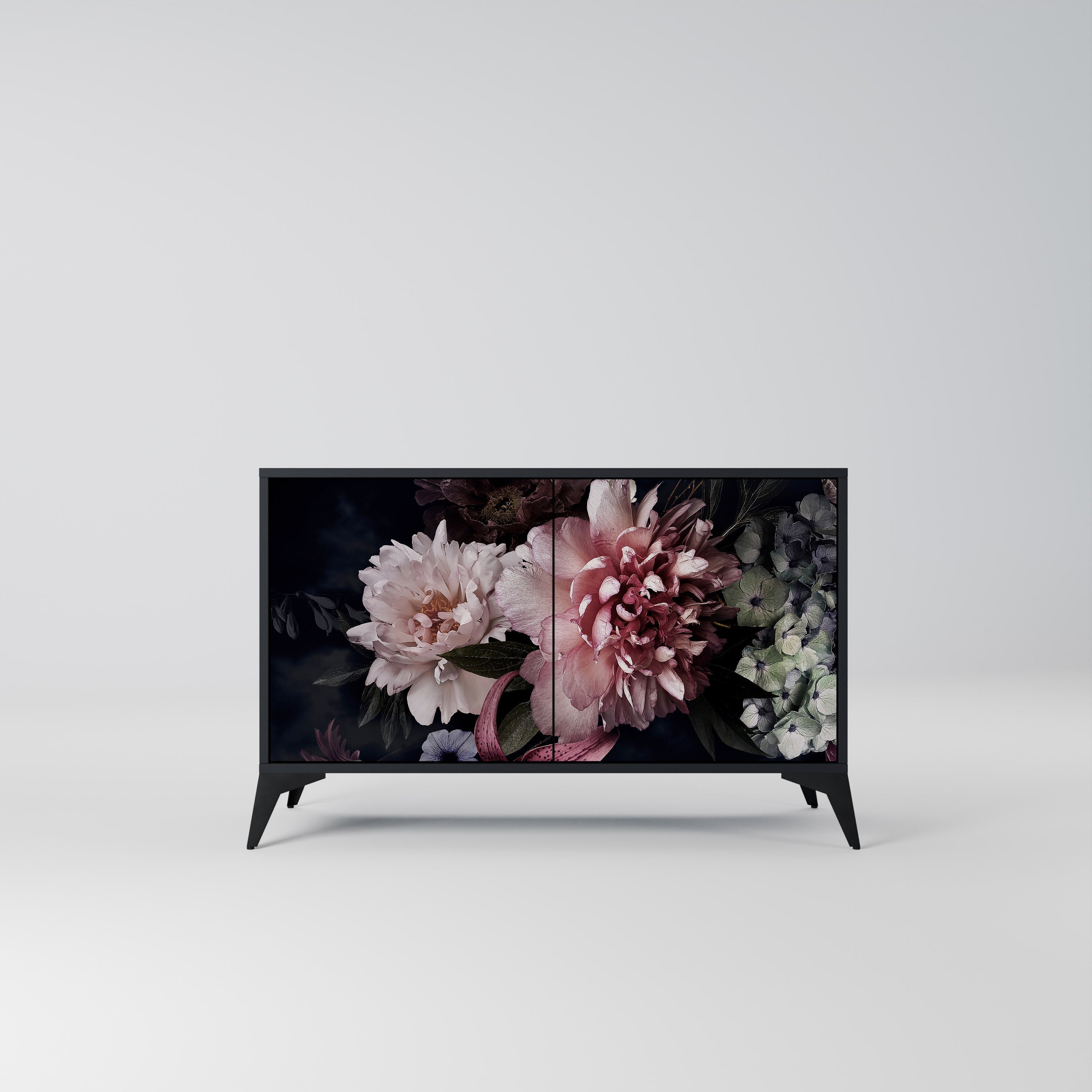 PURE BLOSSOM Sideboard mit 2 Türen in Schwarz