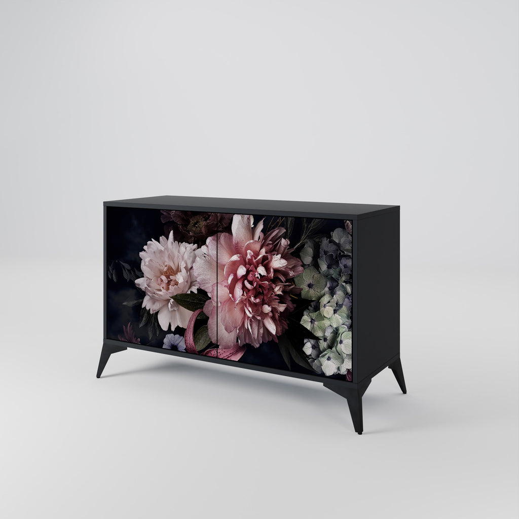 PURE BLOSSOM Sideboard mit 2 Türen in Schwarz