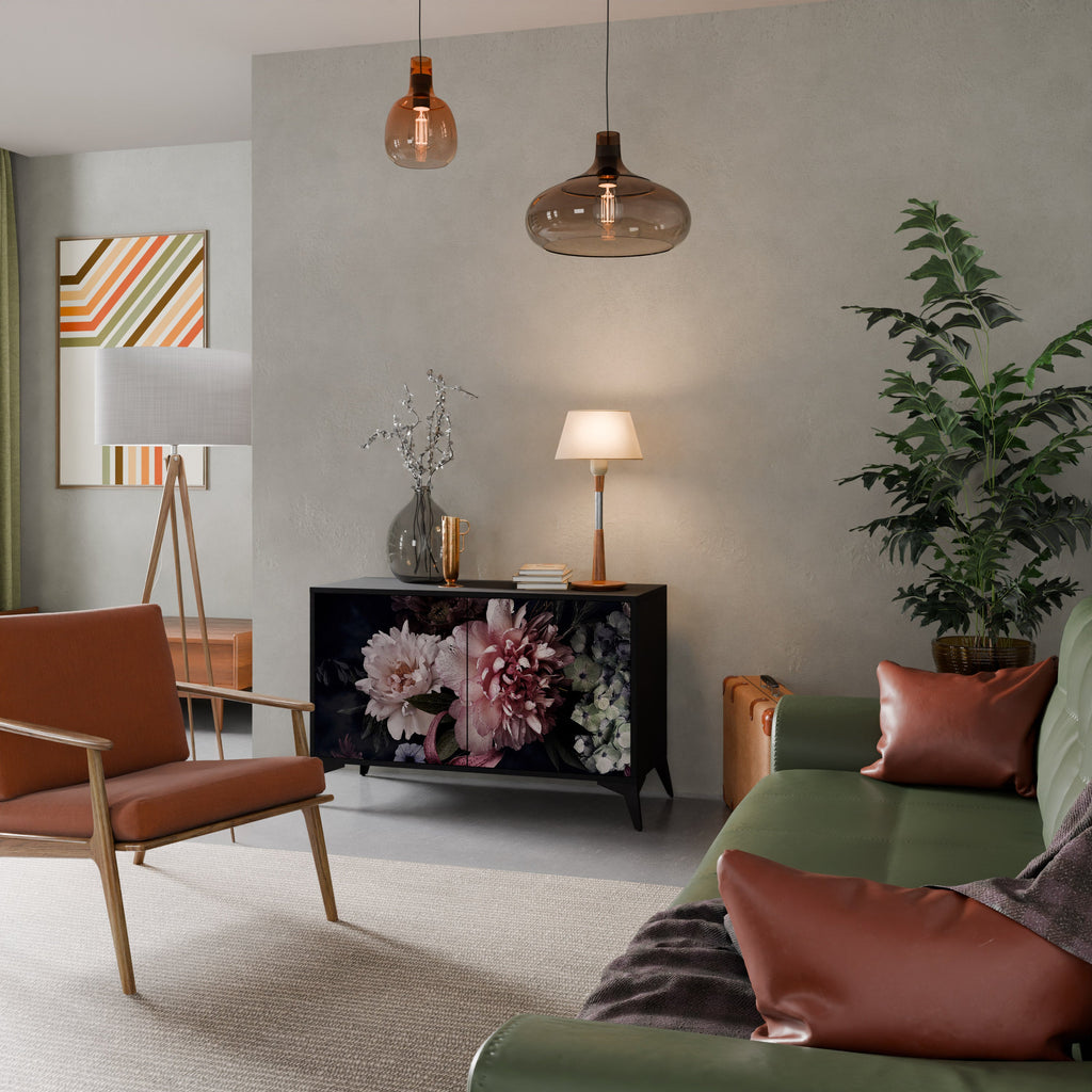 PURE BLOSSOM Sideboard mit 2 Türen in Schwarz