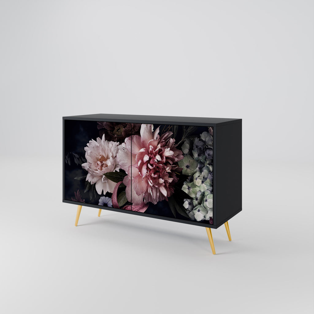 PURE BLOSSOM Sideboard mit 2 Türen in Schwarz