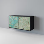 BLOOMING CHARM 2-Door Sideboard in Black Finish