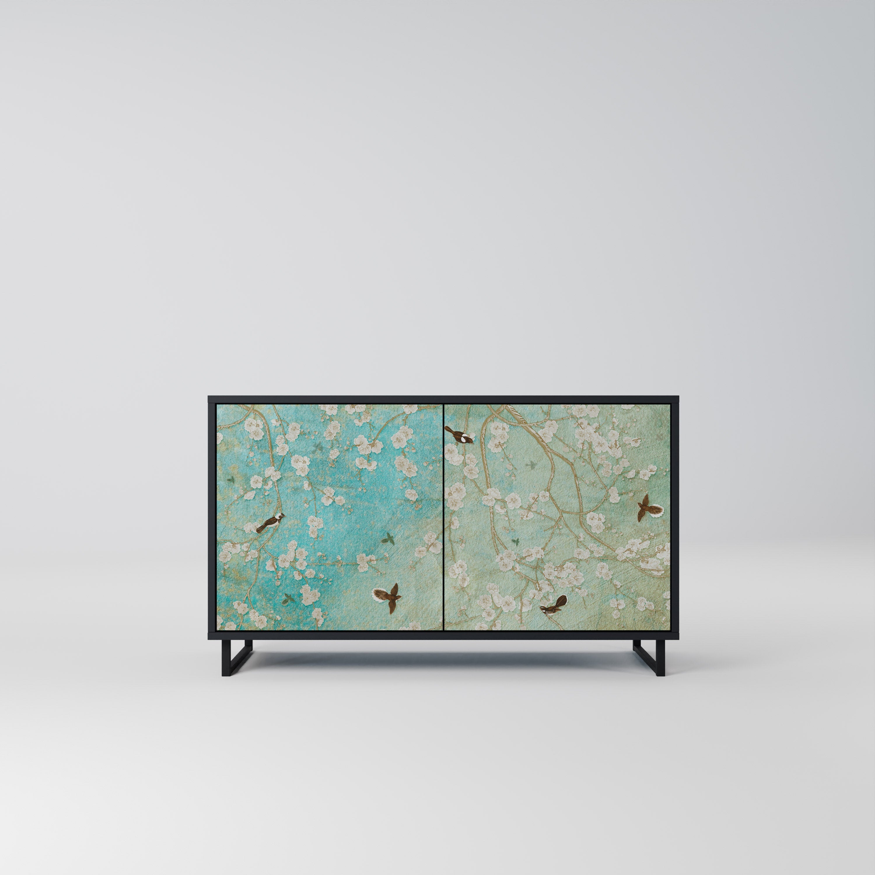 BLOOMING CHARM Sideboard mit 2 Türen in Schwarz