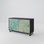BLOOMING CHARM 2-Door Sideboard in Black Finish