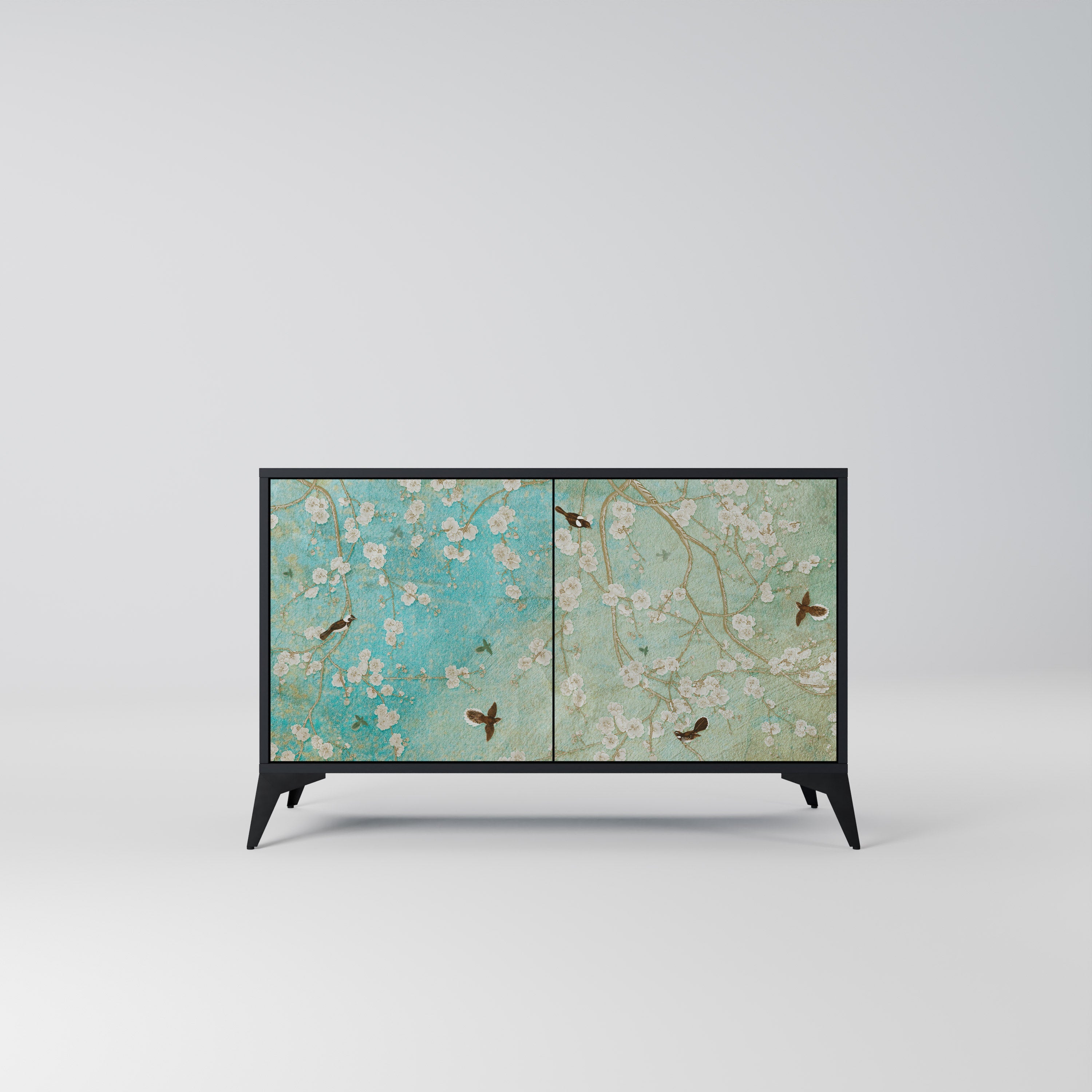 BLOOMING CHARM Sideboard mit 2 Türen in Schwarz