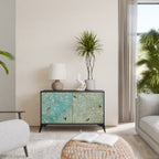 BLOOMING CHARM 2-Door Sideboard in Black Finish