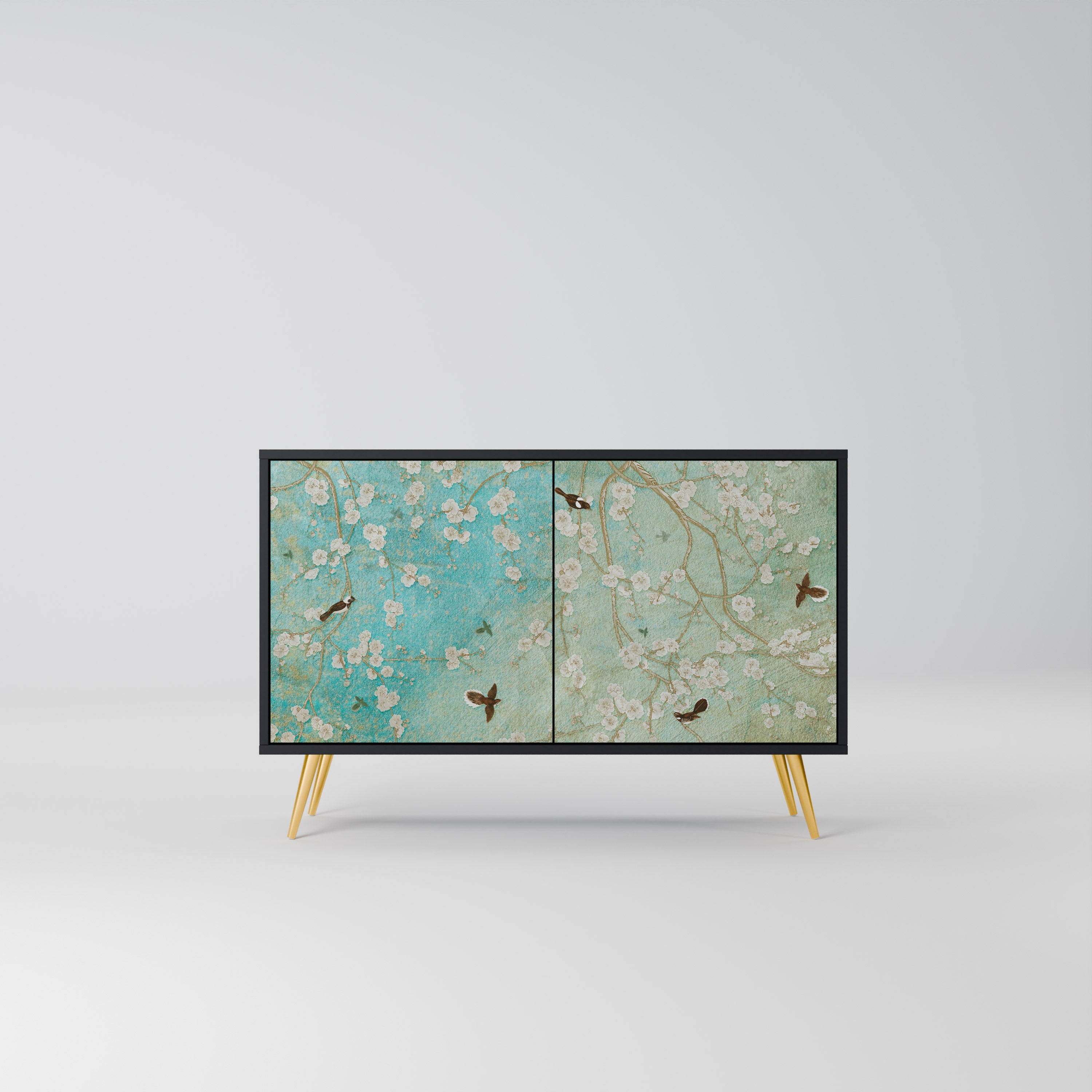 BLOOMING CHARM Sideboard mit 2 Türen in Schwarz