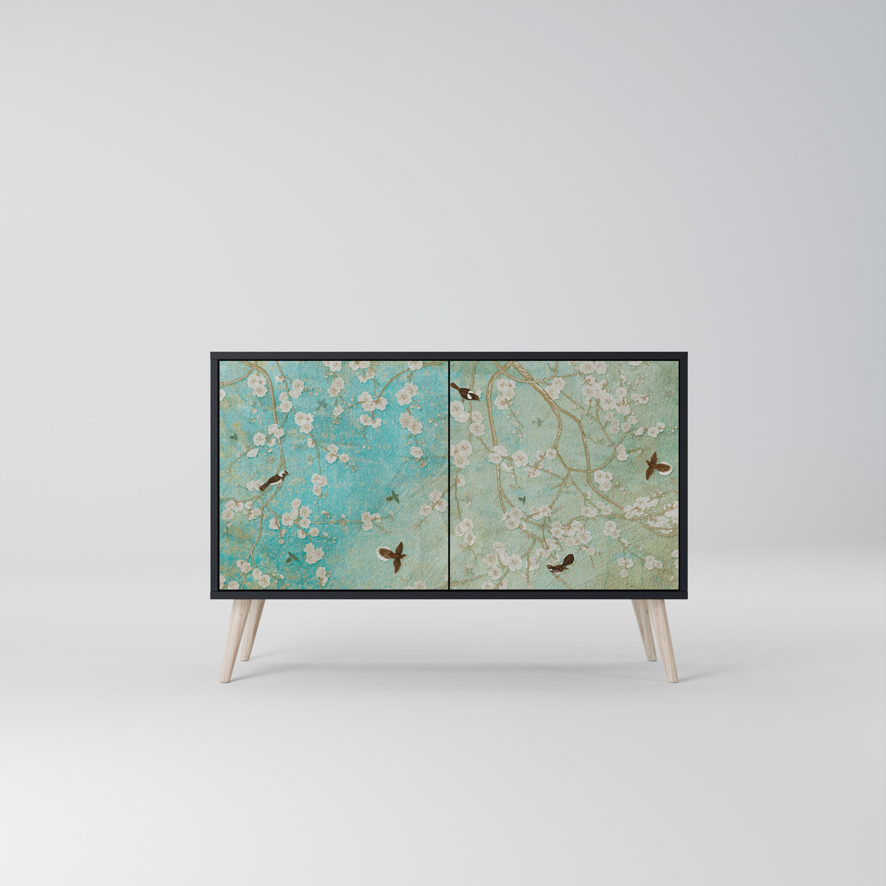 BLOOMING CHARM Sideboard mit 2 Türen in Schwarz