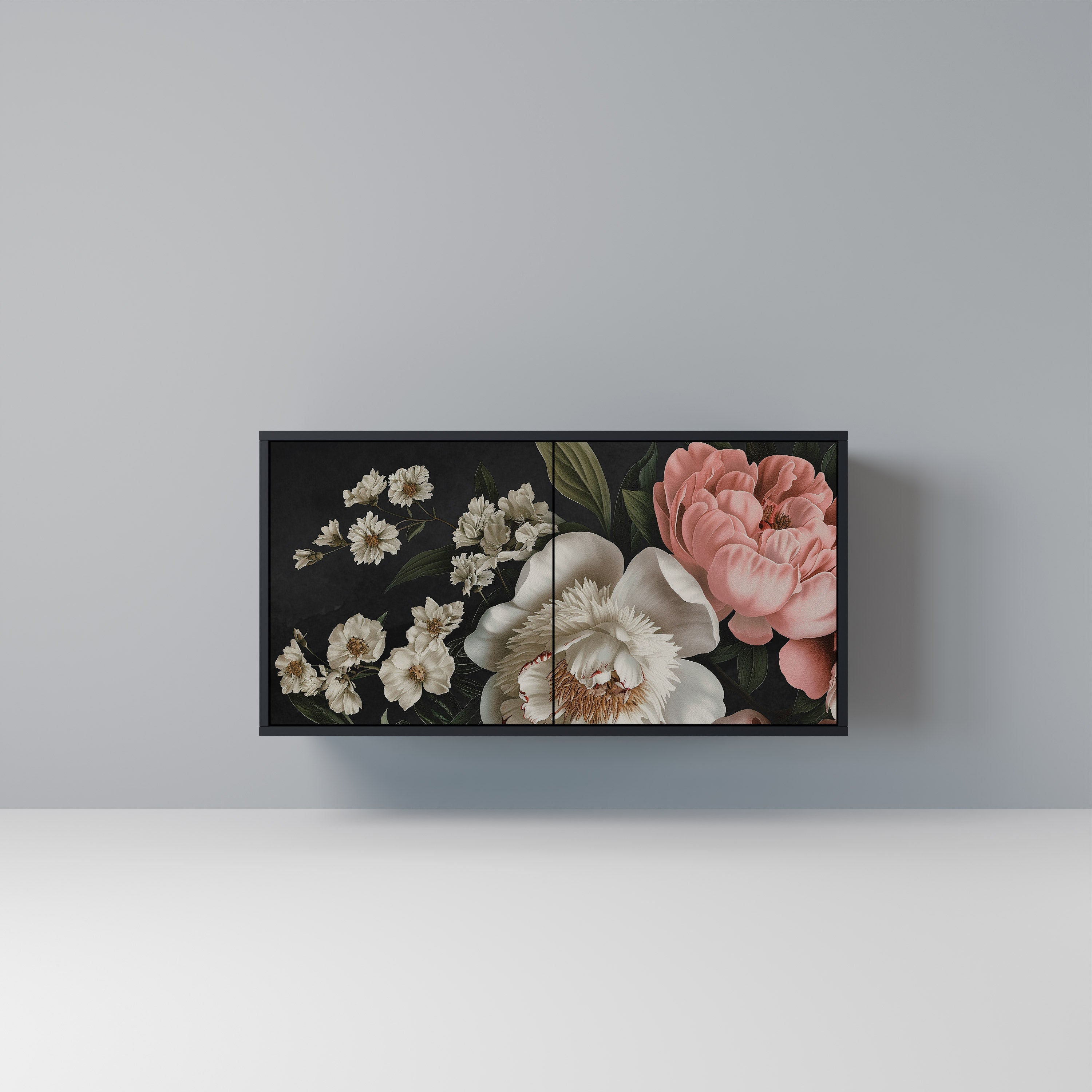 LUSH ELEGANCE Sideboard mit 2 Türen in Schwarz