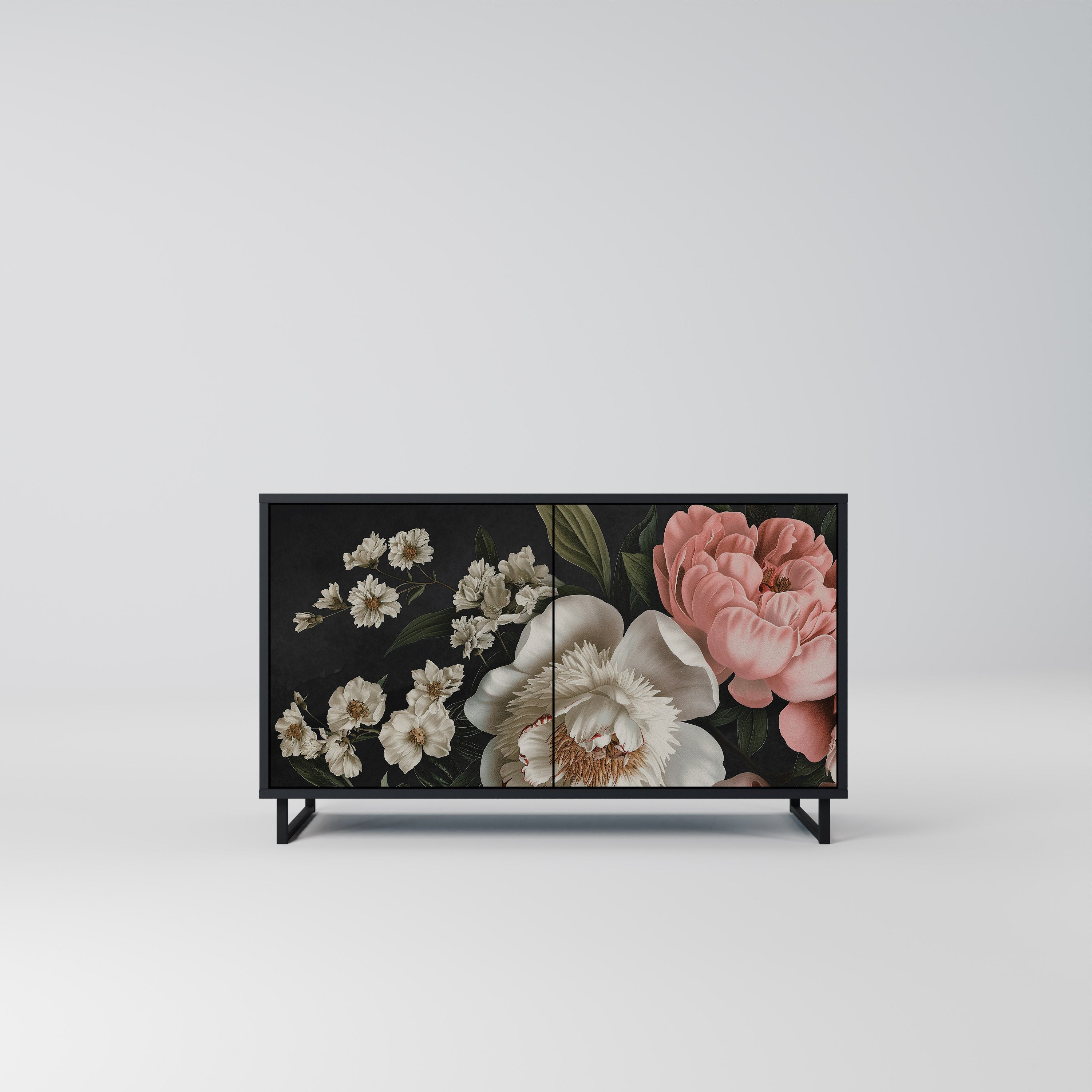LUSH ELEGANCE Sideboard mit 2 Türen in Schwarz