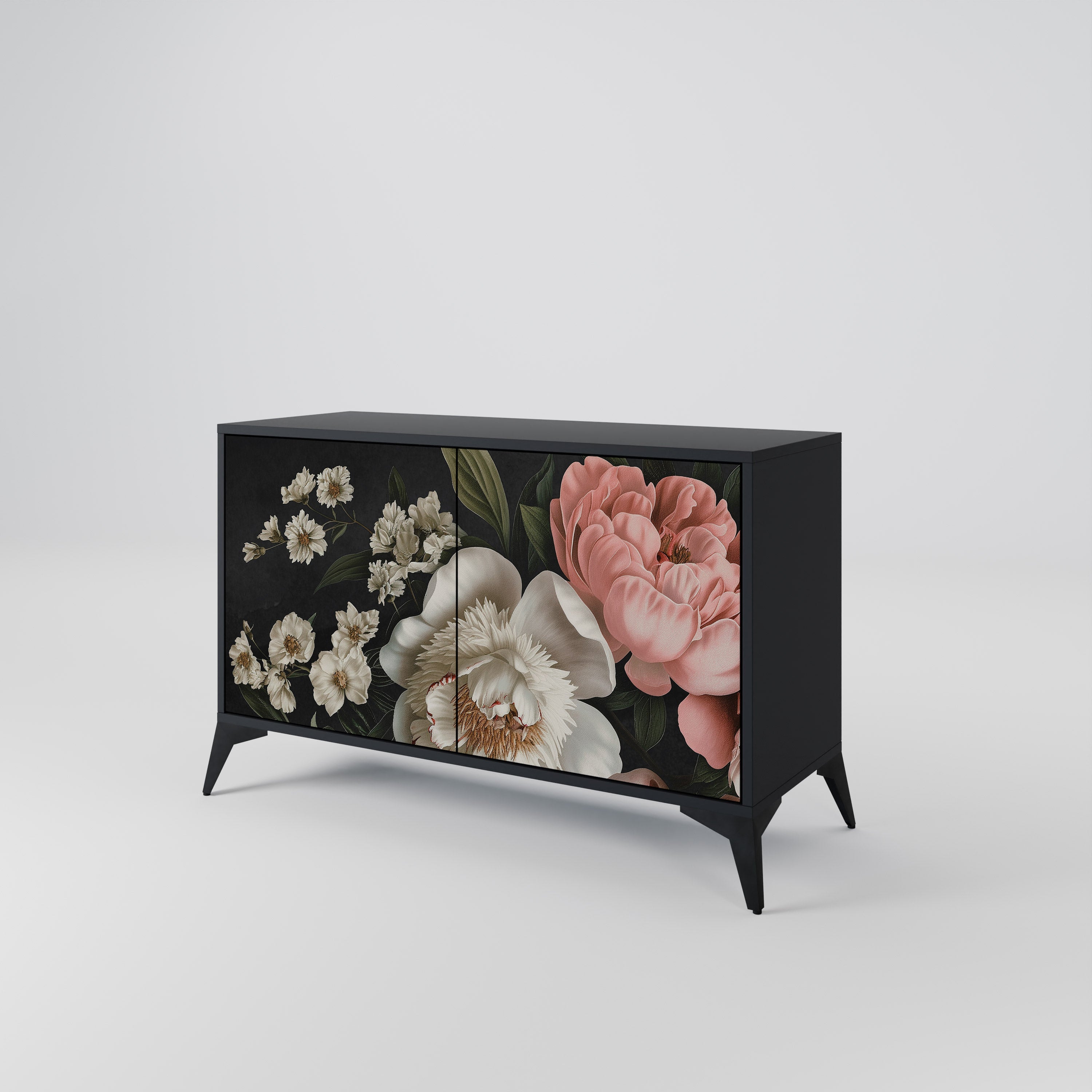 LUSH ELEGANCE 2-Door Sideboard in Black Finish
