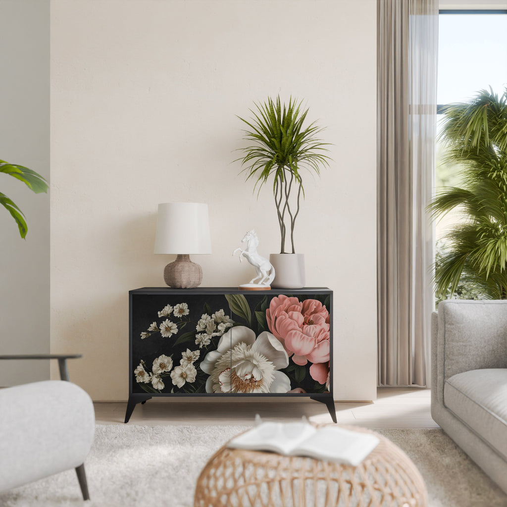 LUSH ELEGANCE 2-Door Sideboard in Black Finish