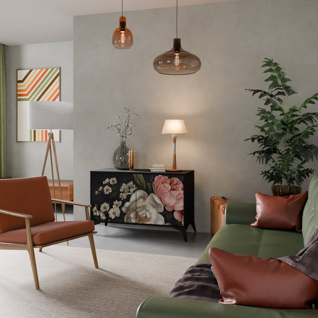 LUSH ELEGANCE 2-Door Sideboard in Black Finish