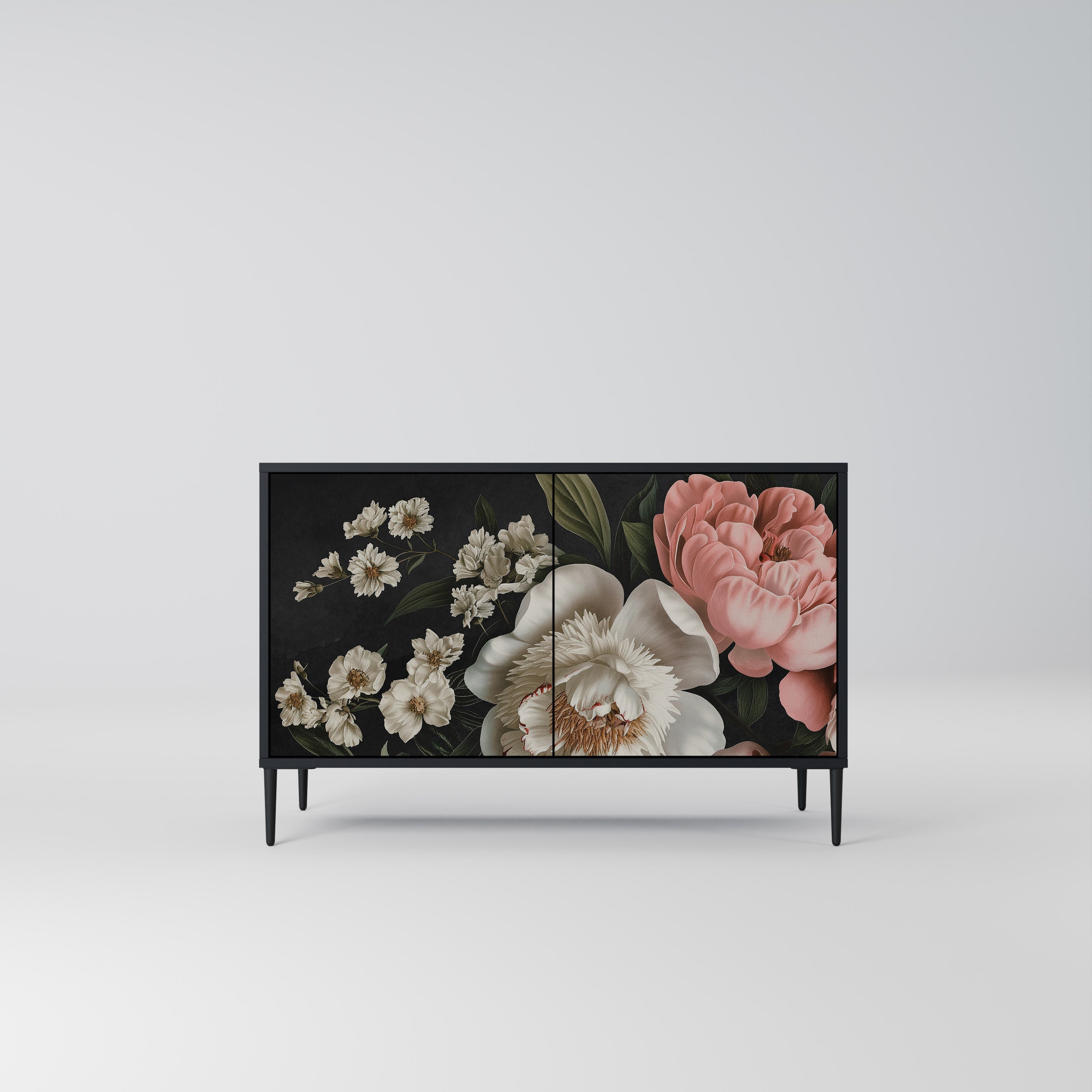 LUSH ELEGANCE Sideboard mit 2 Türen in Schwarz
