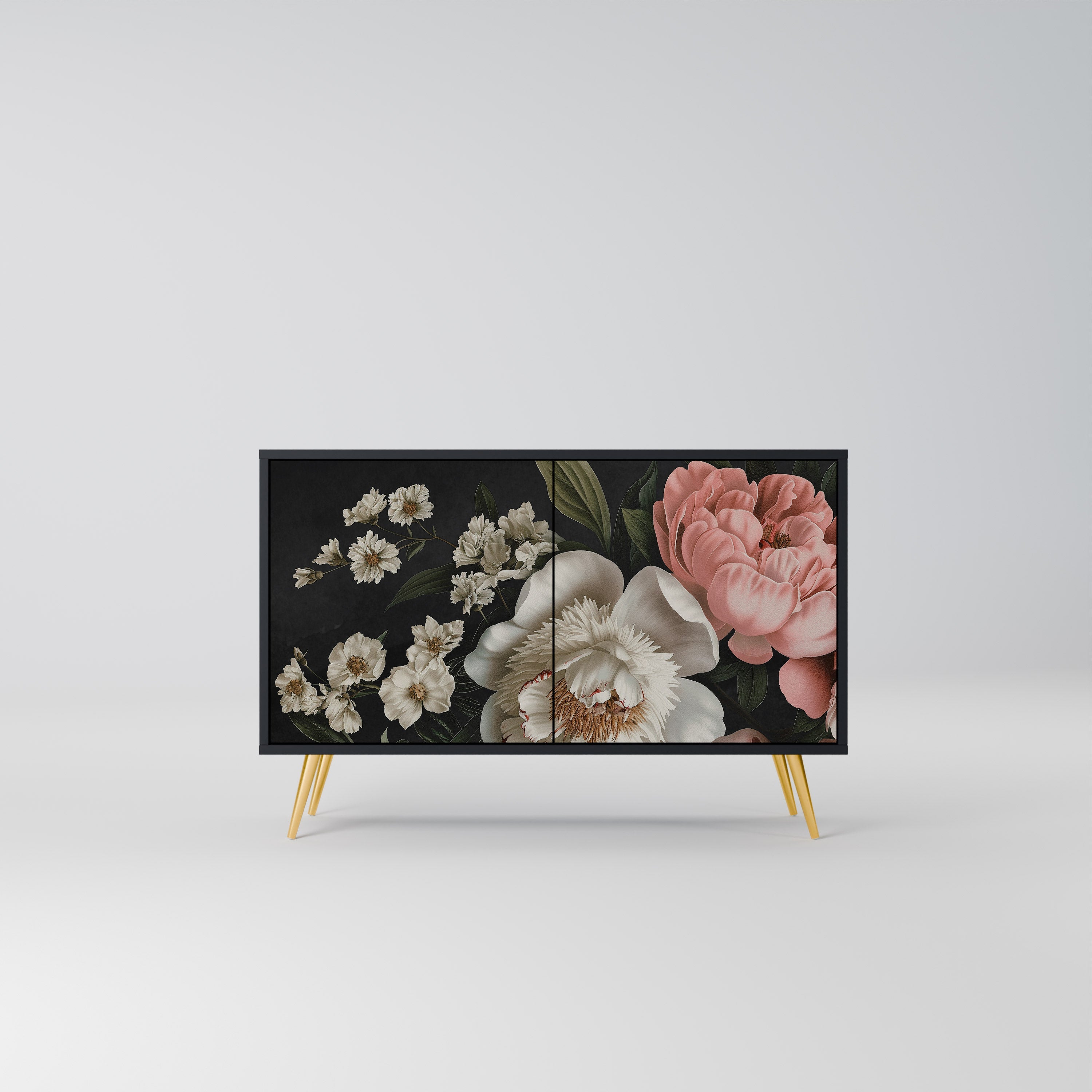 LUSH ELEGANCE Sideboard mit 2 Türen in Schwarz