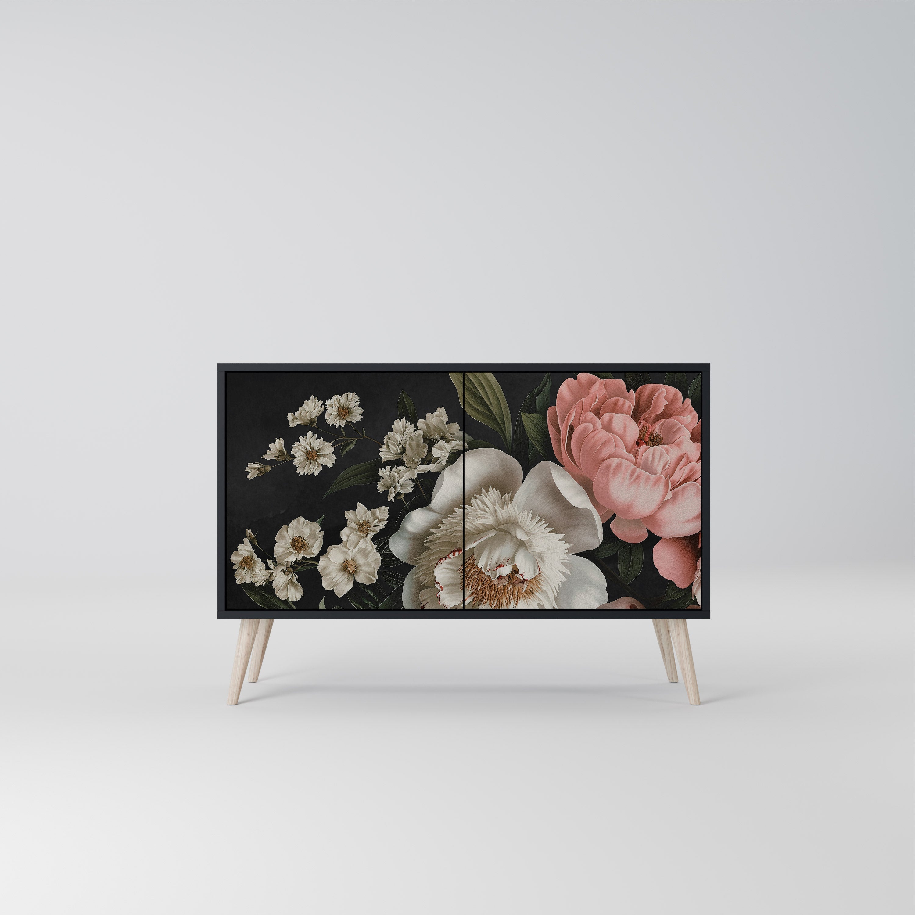 LUSH ELEGANCE Sideboard mit 2 Türen in Schwarz