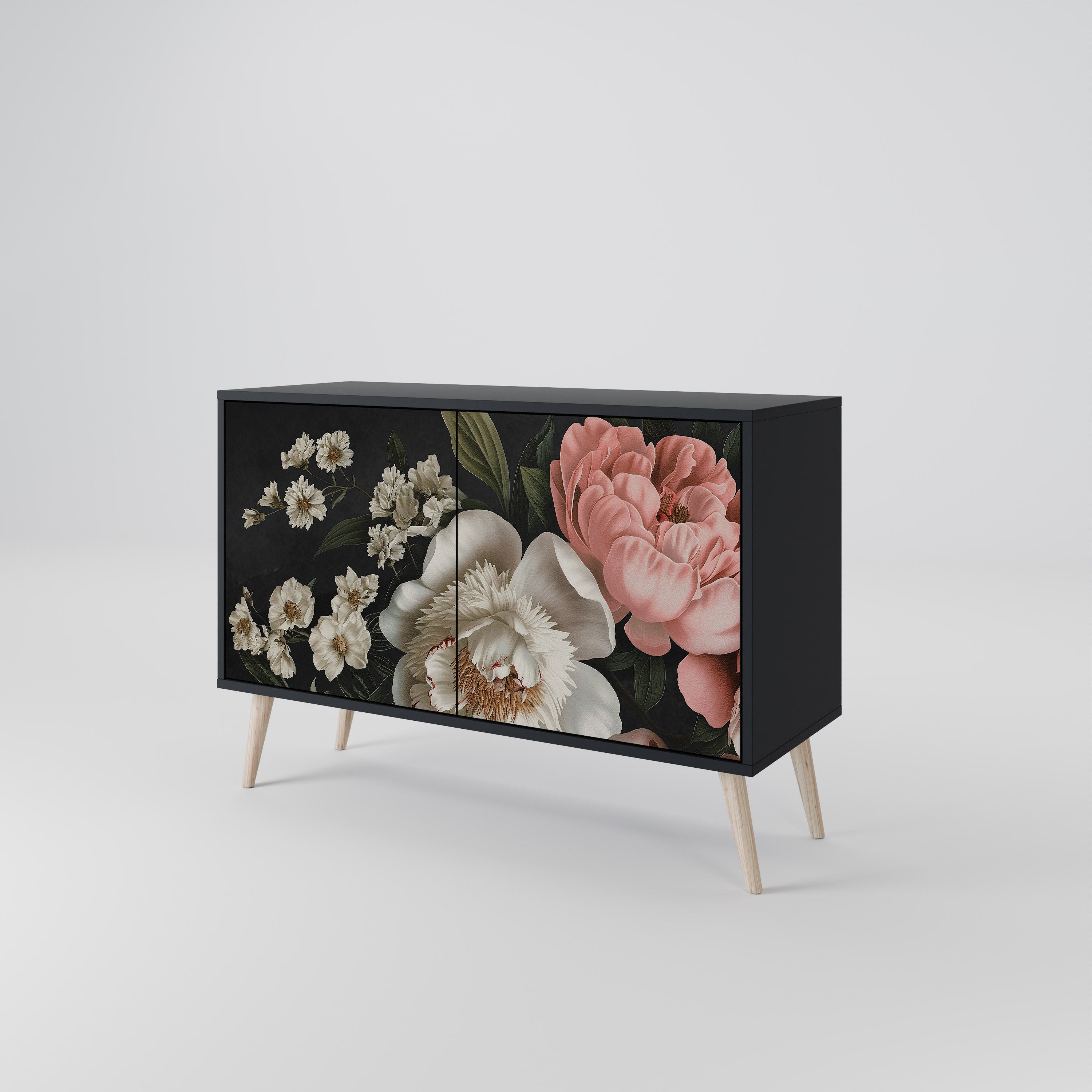 LUSH ELEGANCE 2-Door Sideboard in Black Finish