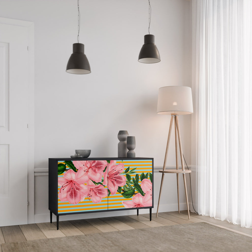 FRAGILE BEAUTY Sideboard mit 2 Türen in Schwarz