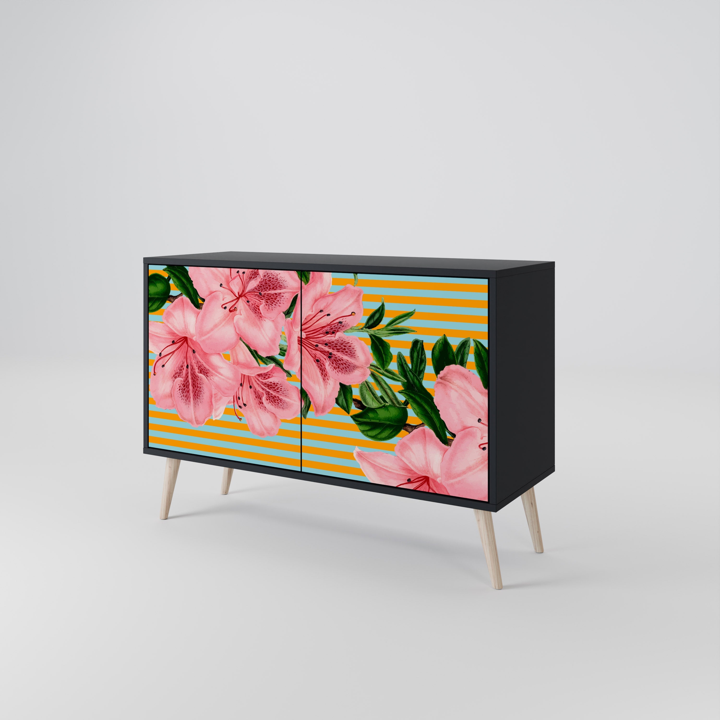 FRAGILE BEAUTY Sideboard mit 2 Türen in Schwarz