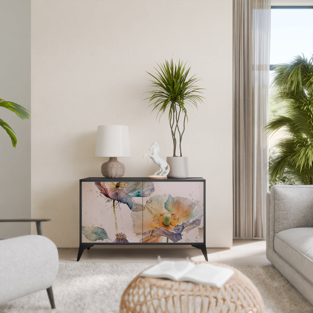 SOFTEN POPPY Sideboard mit 2 Türen in Schwarz