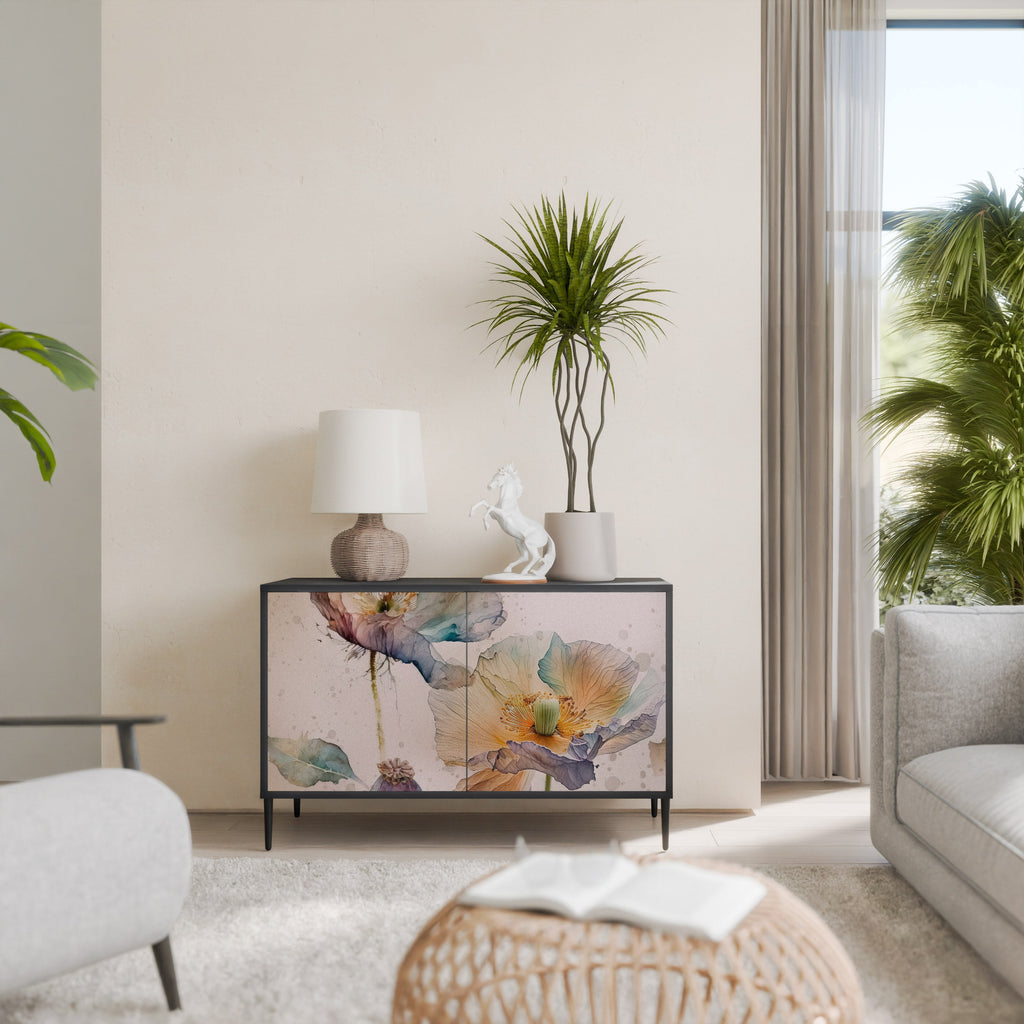 SOFTEN POPPY Sideboard mit 2 Türen in Schwarz