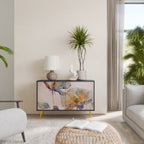 SOFTEN POPPY Sideboard mit 2 Türen in Schwarz