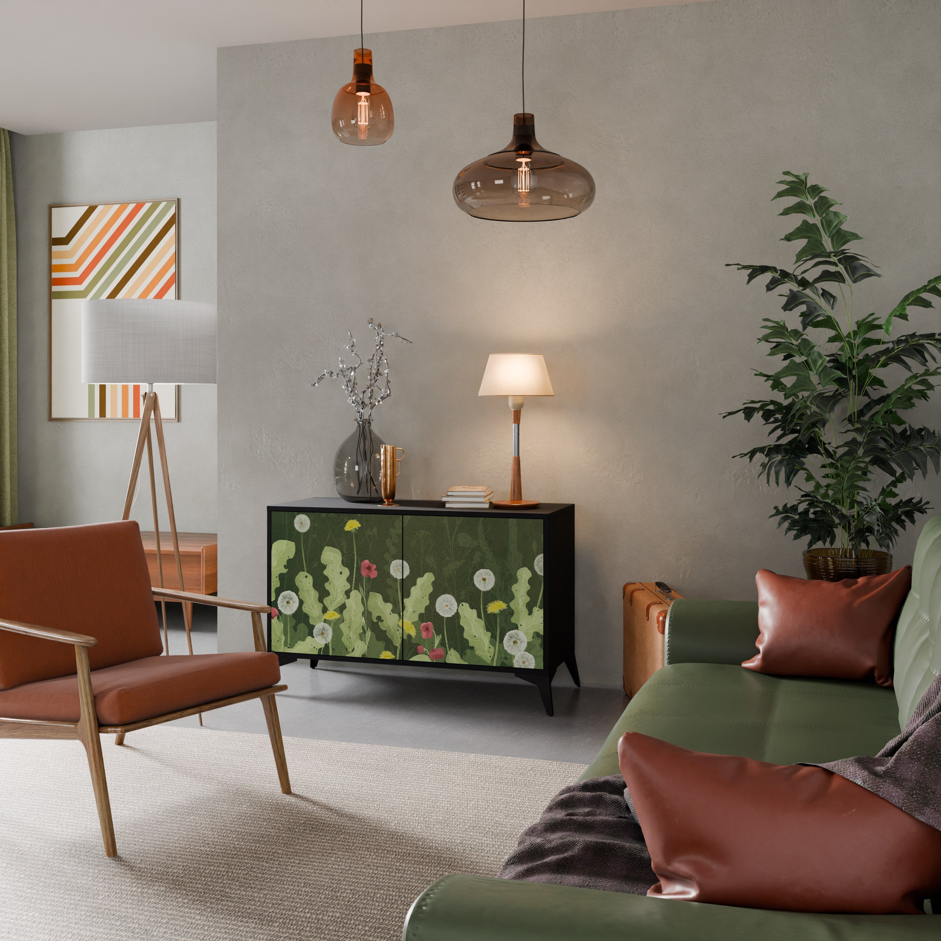 DANDELION AMUSE 2-Door Sideboard in Black Finish