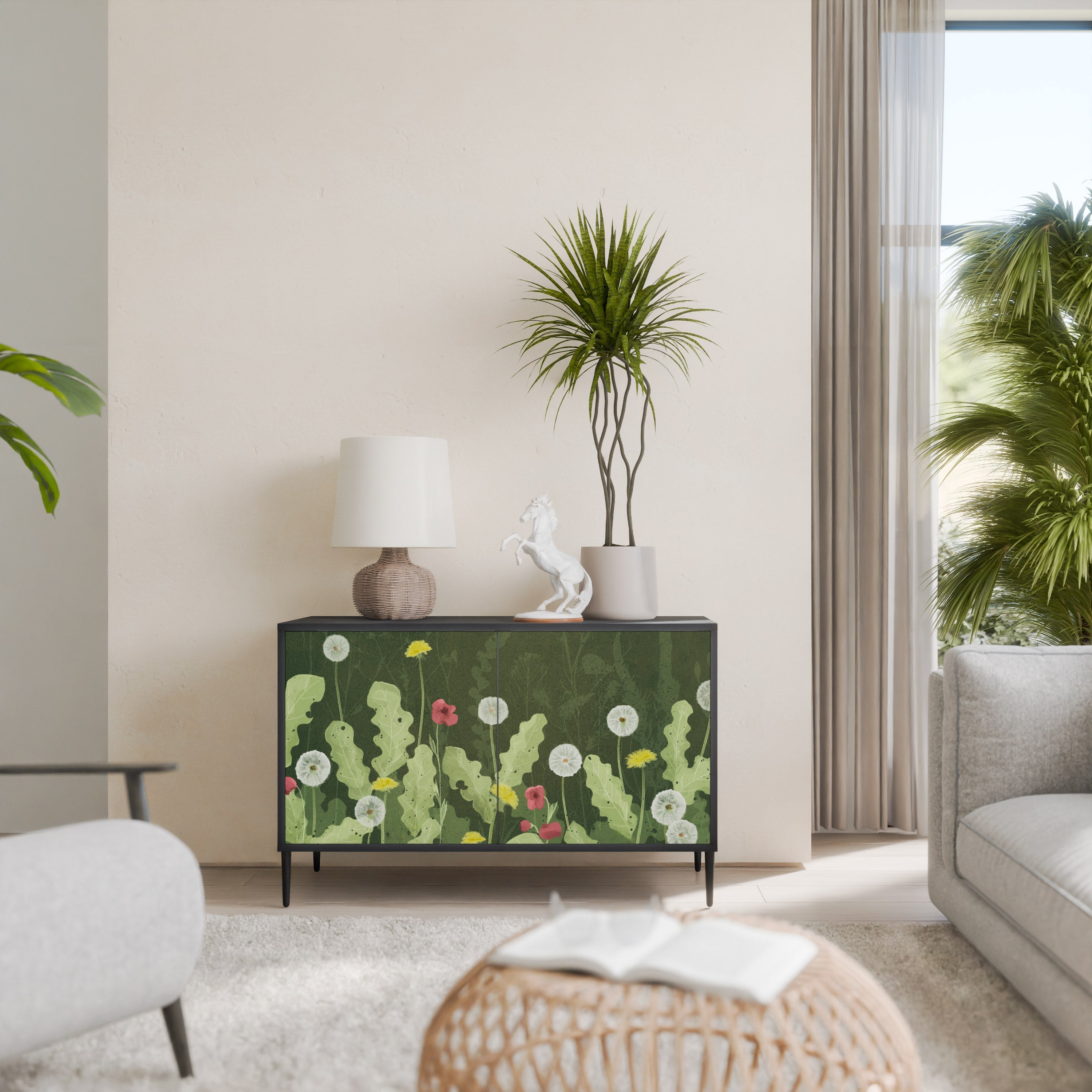 DANDELION AMUSE 2-Door Sideboard in Black Finish