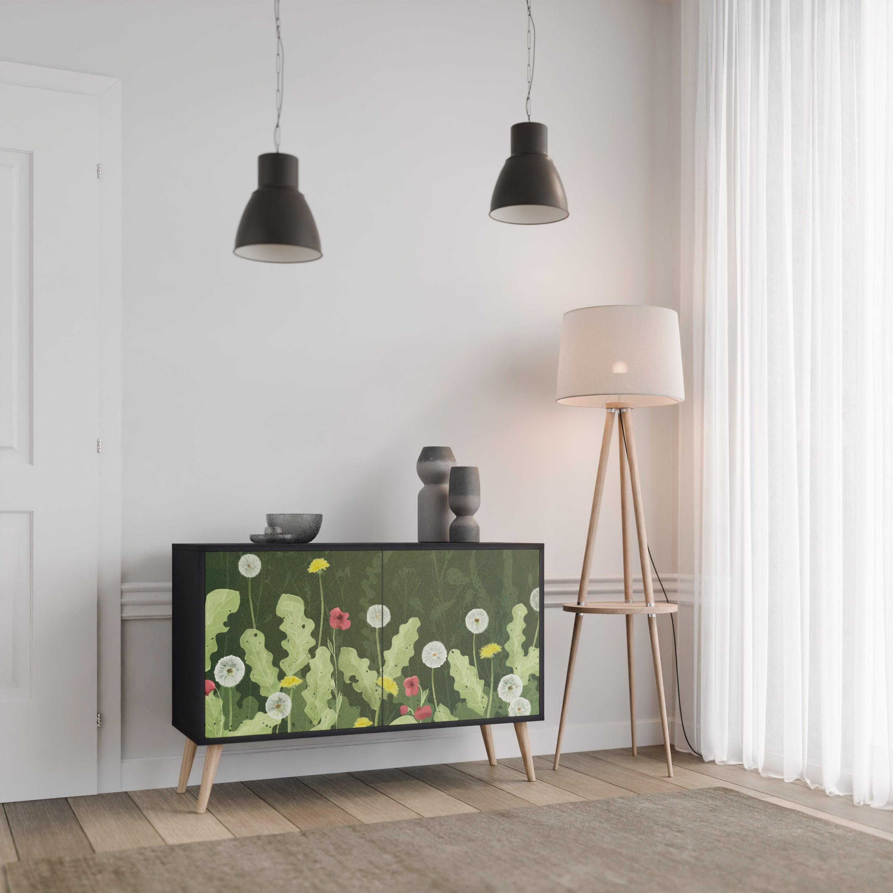 DANDELION AMUSE 2-Door Sideboard in Black Finish