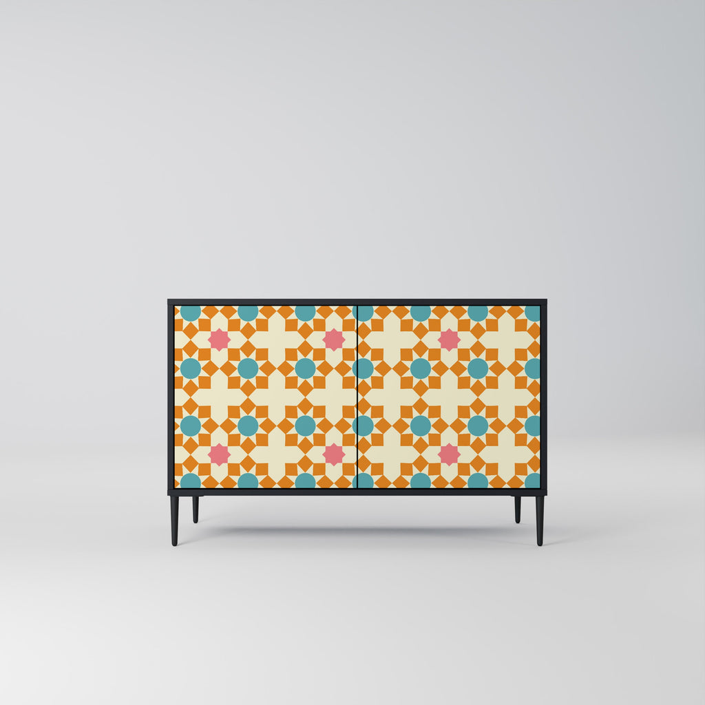 FLORAL DECOR 2-Door Sideboard in Black Finish