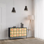 FLORAL DECOR 2-Door Sideboard in Black Finish