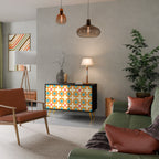 FLORAL DECOR 2-Door Sideboard in Black Finish