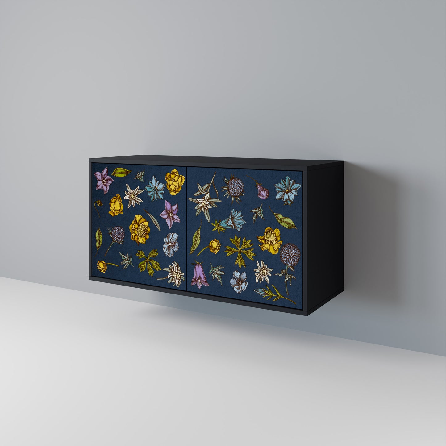 FLOWERS ON NAVY BLUE 2-türiges Sideboard
