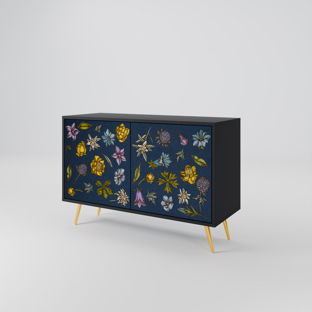 FLOWERS ON NAVY BLUE 2-türiges Sideboard