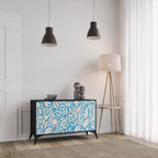 BLOOMY MORNING 2-Door Sideboard in Black Finish