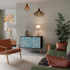 BLOOMY MORNING 2-Door Sideboard in Black Finish