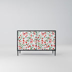 FLOWERS AND STRAWBERRIES 2-Door Sideboard in Black Finish