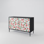 FLOWERS AND STRAWBERRIES 2-Door Sideboard in Black Finish