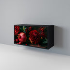 DAHLIAS AND POMEGRANATES 2-Door Sideboard in Black Finish