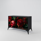 DAHLIAS AND POMEGRANATES 2-Door Sideboard in Black Finish