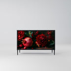 DAHLIAS AND POMEGRANATES 2-Door Sideboard in Black Finish